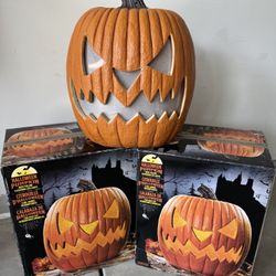 Halloween Pumpkin With Flickering Lights & Sounds x 2
