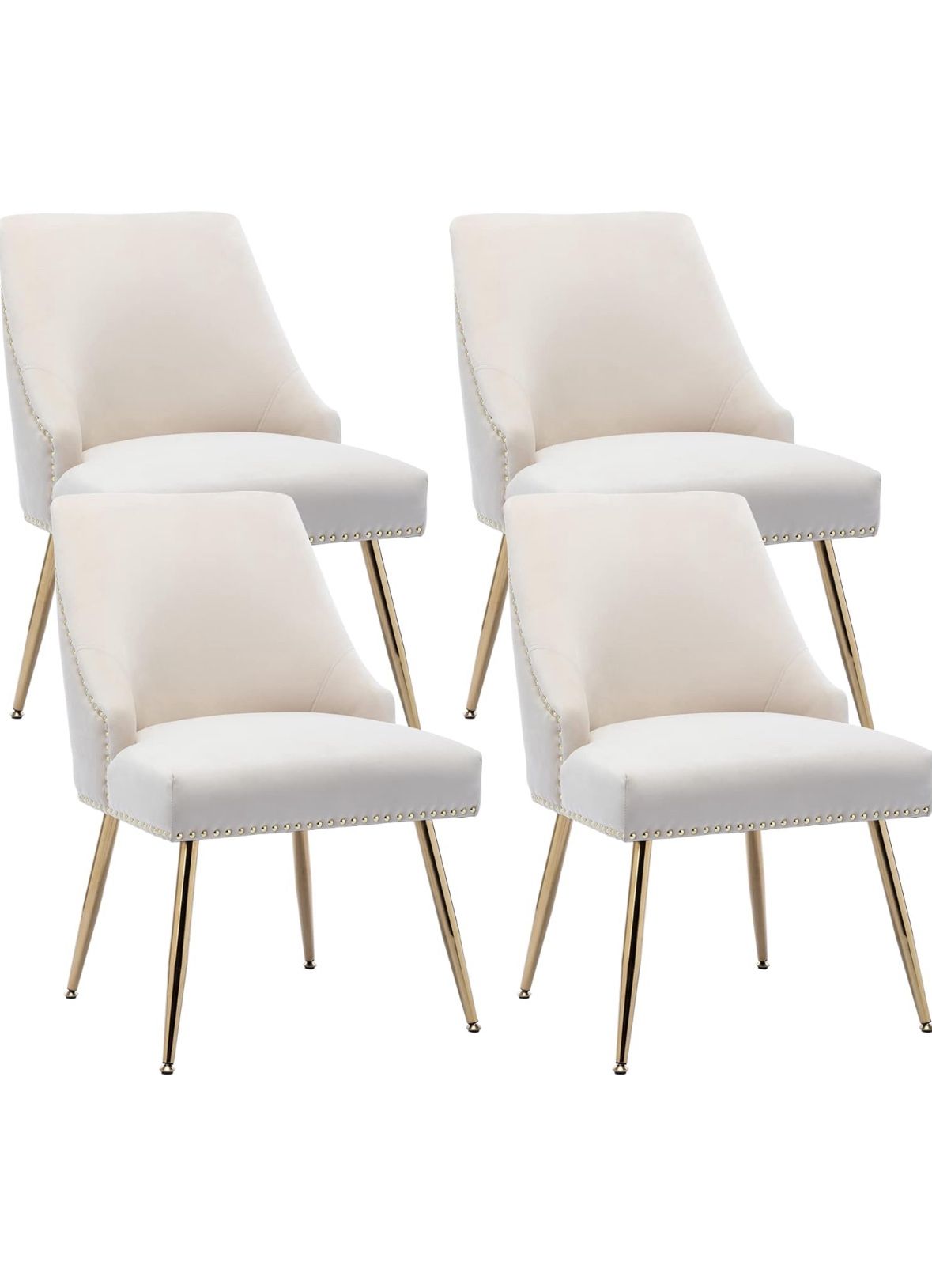 6 ivory velvet dining chairs (new in box 15% off original price). Buy as set or individually