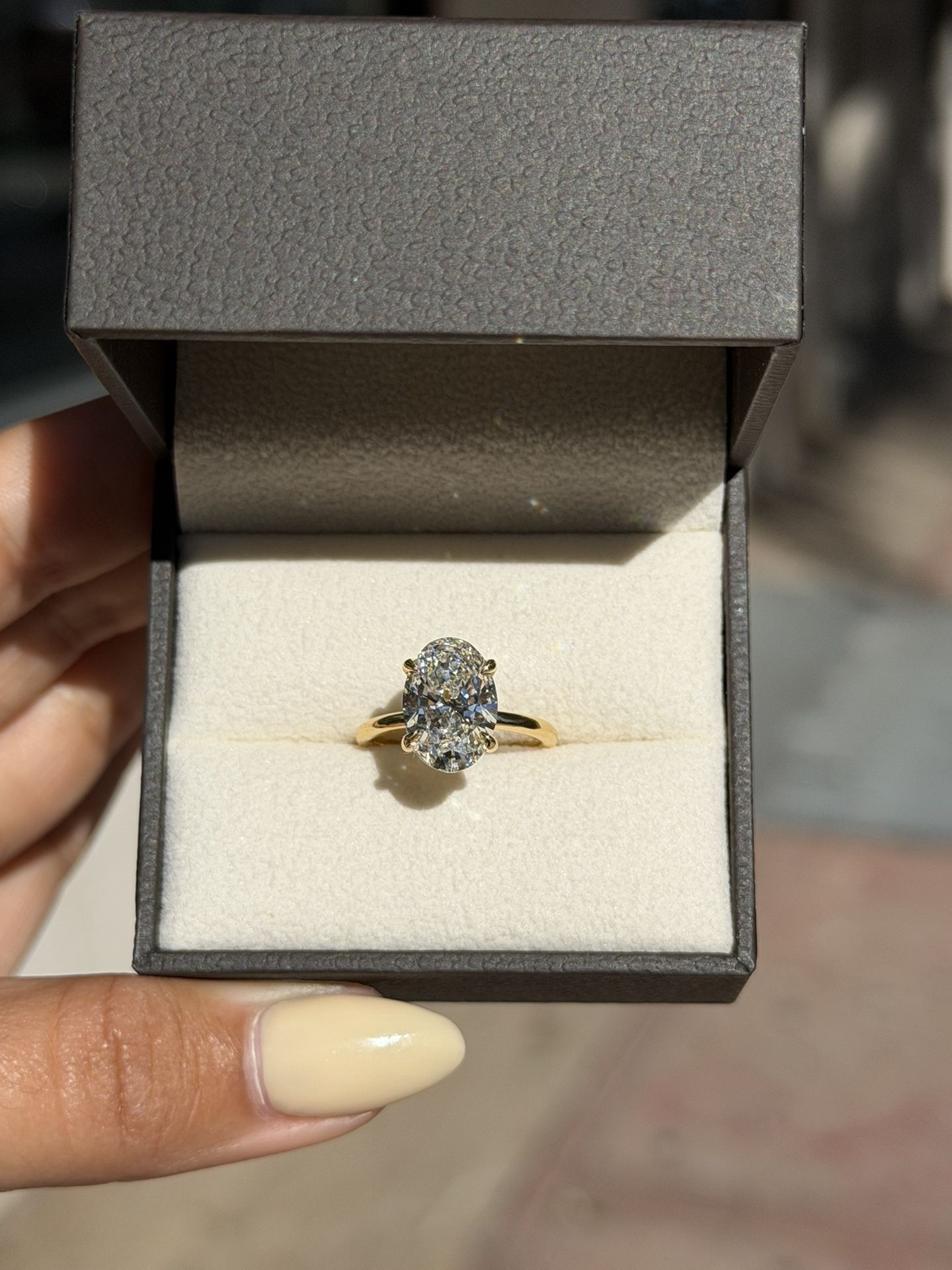 Oval solitaire diamond engagement ring Rings