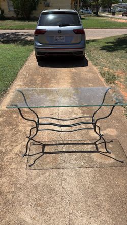 Glass top rectangle side table