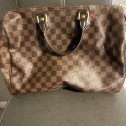 USED Louis Vuitton Damier Ebene Speedy 35 Handbag AUTHENTIC