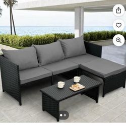 Outdoor Furniture 3 Piece Patio Set With Cover