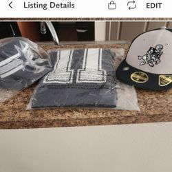 COWBOYS JERSEY XL  AND  TWO  HATS 