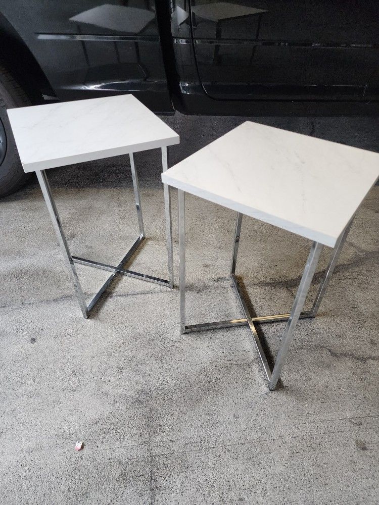 White Marble Side Tables