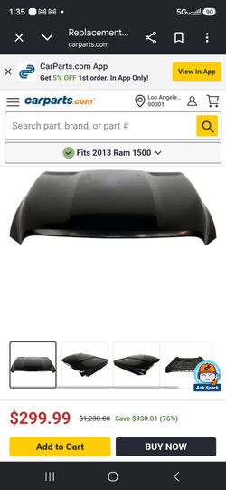 2013 DODGE RAM   ORIGINAL HOOD