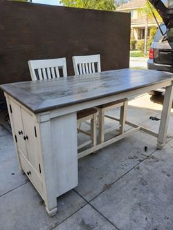3 piece Barn Farmhouse Counter Height Dinning Table with Chairs