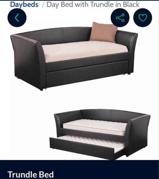 Black Day Bed With Trundle