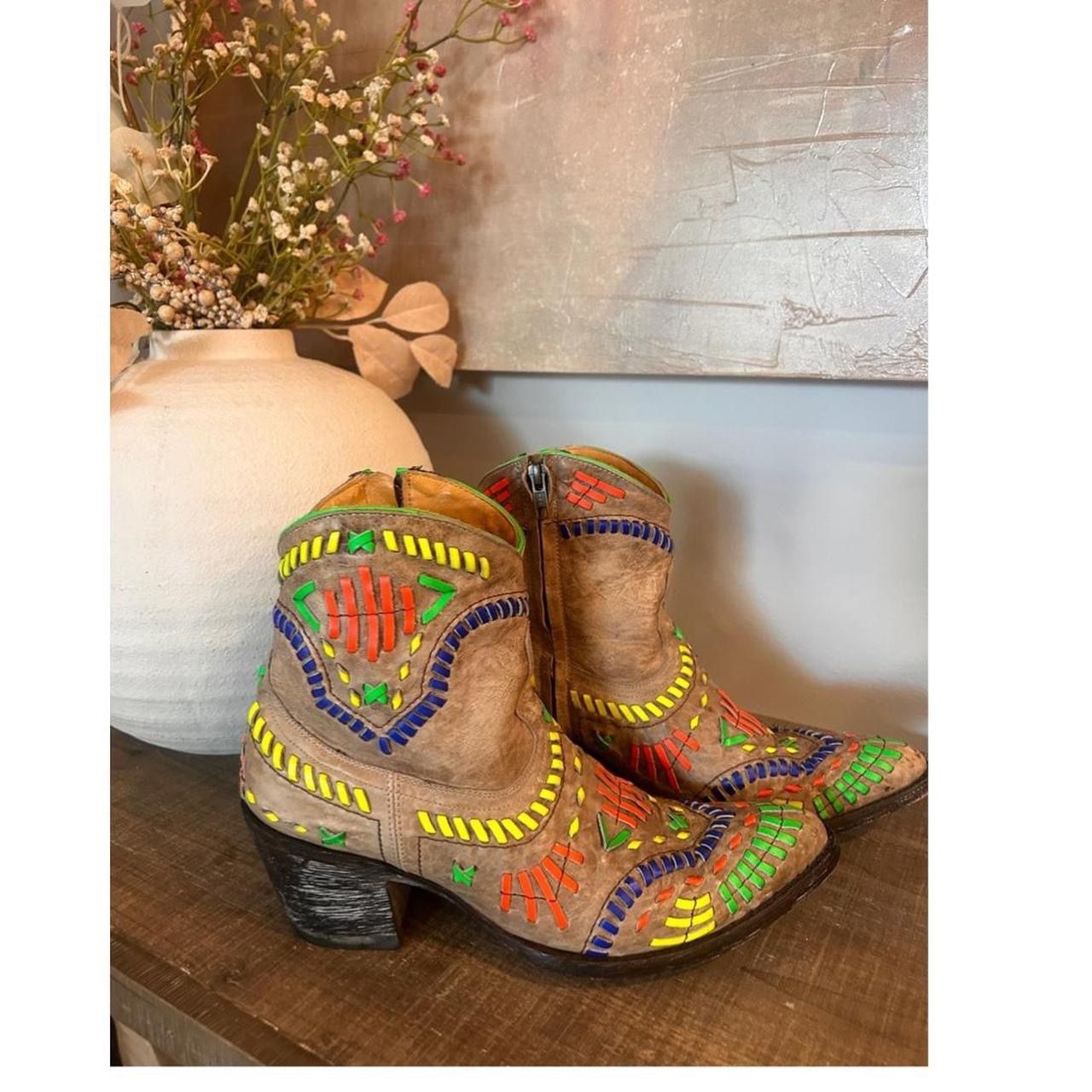 Old Gringo Leather Aztec Western Boots Size 9