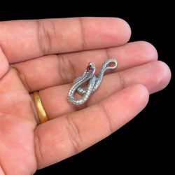 Handmade 925 Sterling Silver Snake Pendant • Detailed Scales • 6.2g