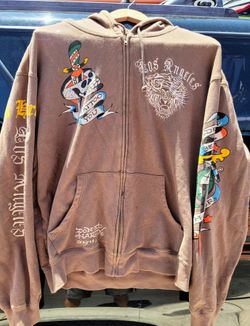Ed Hardy Christian Audigier Vintage Y2k Tattoo Zip Hoodie Size: US