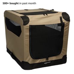 Amazon Basics Portable Folding Soft Dog Crate, 2-Door, Travel Kennel