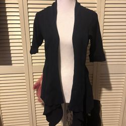 Women’s Open-Front Waterfall Cardigan - Black - Size S (2-6)