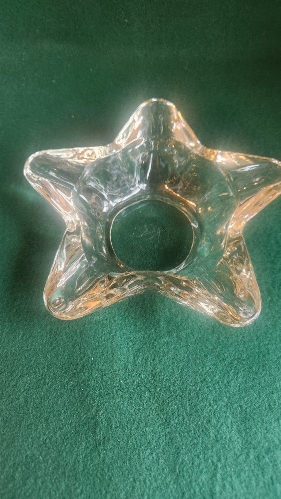 Glass Antique Star Ashtray Cigar Trinket Artglass Blenko Candle Holder