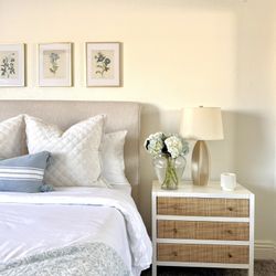 Set Of (2) Studio McGee Coastal Rattan Nightstands 