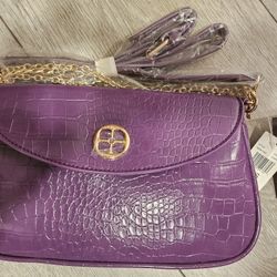 IMAN Purple Crocodile Purse