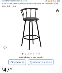 Crown Black Metal Barstool