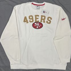 Nike San Francisco 49ers White Team Long Sleeve Crew Sweatshirt (Men’s Med, Large & 3XL) - $45