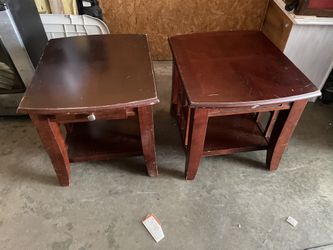 Two Solid Wood End Tables