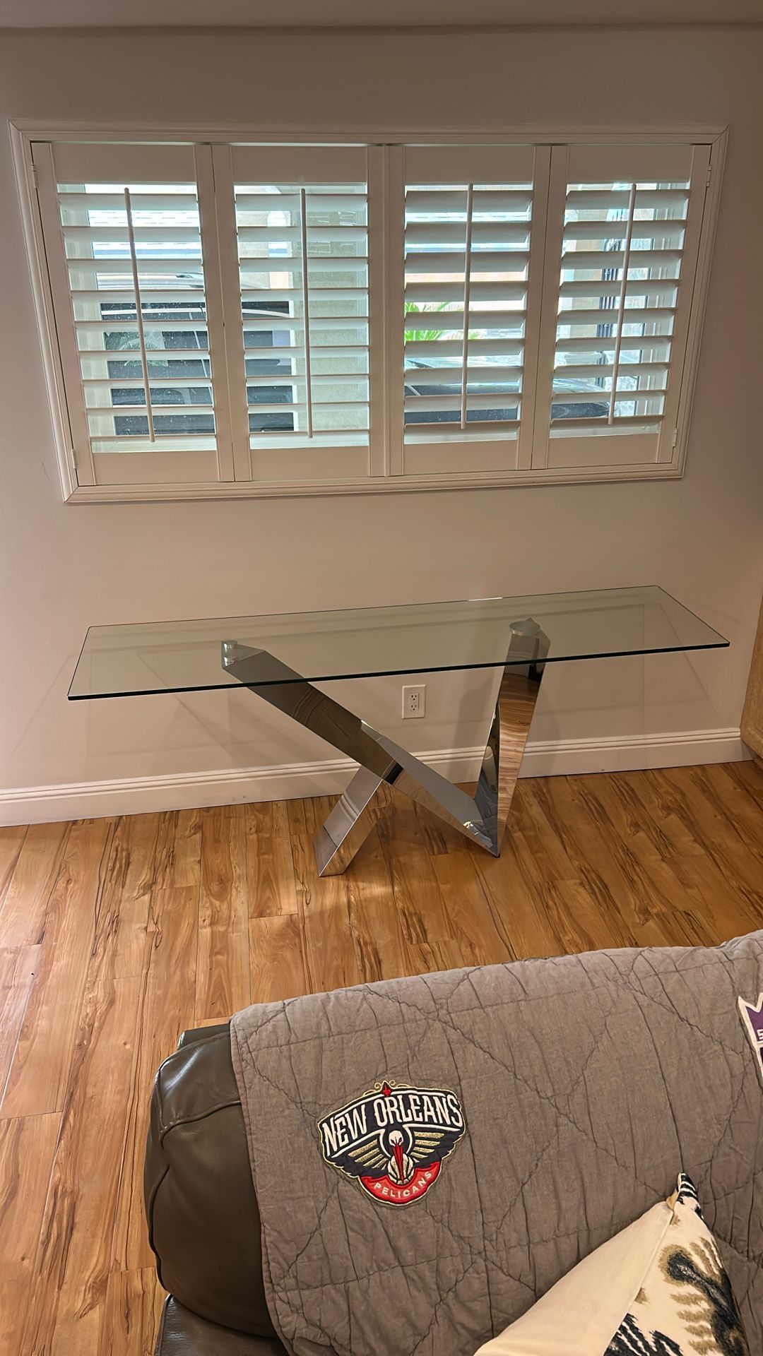 Glass Console Table for Entryway.