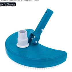 Pool Supply Half Moon Manual Pool Vacuum Head for Inground Pools Above Ground, Weighted - Swivel Hose Connection 1.5" 1.25", Pole Handle Bottom Brushe