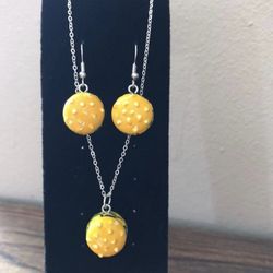 Hamburger Jewelry Set- includes necklace and earrings