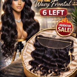 Raw Indian Hair, 22", 13"x4" Wavy Frontal, 6 left