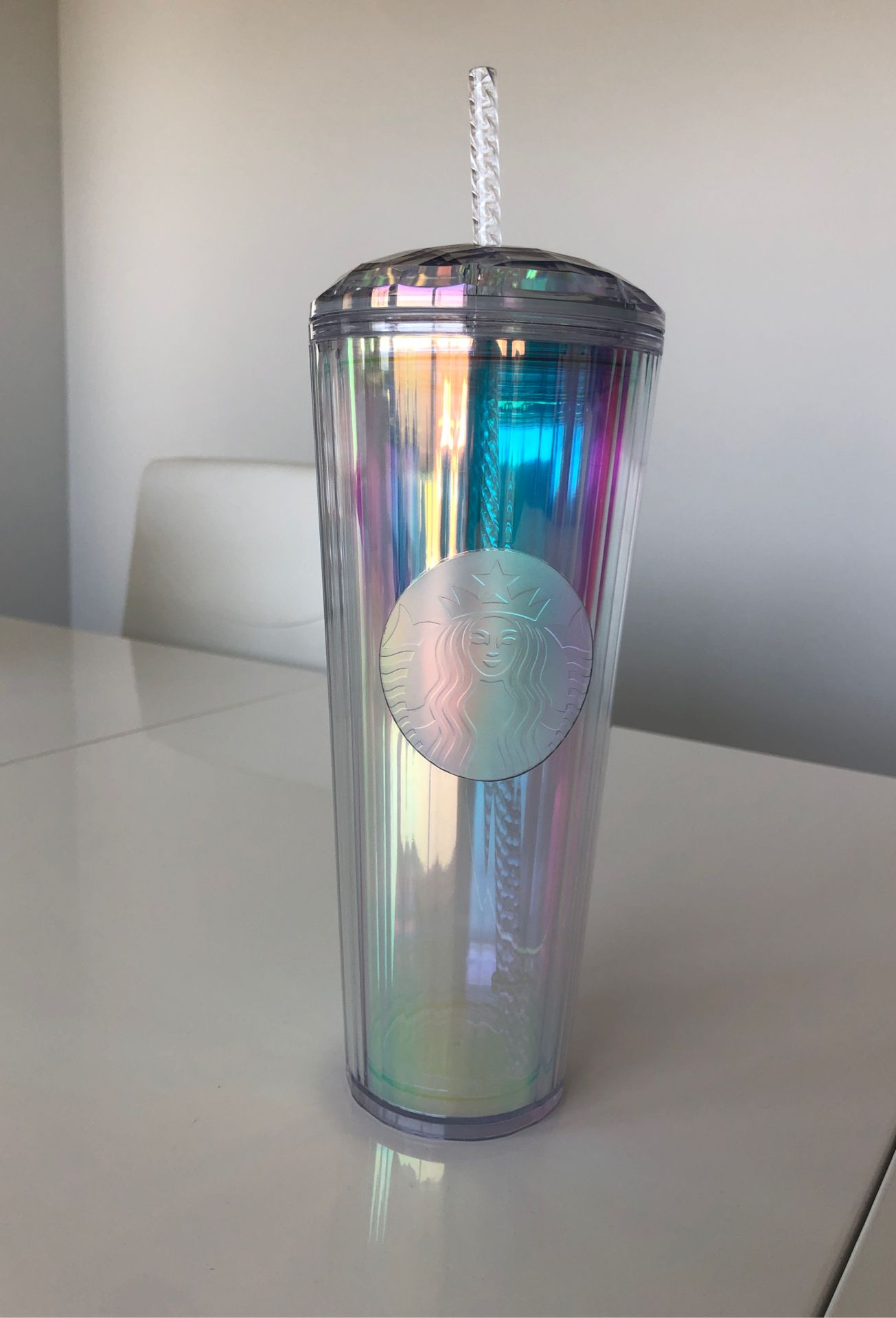 Starbucks 2020 Summer Cup Hologram Iridescent Unicorn Kaleidoscope Reusable Cold 24 oz Cup / Tumbler