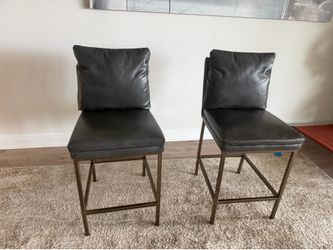 High End Bar Stools/ Soft Leather Pair