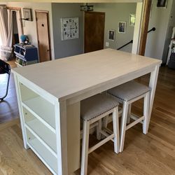 Kitchen Table With Shelves 