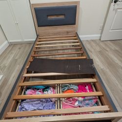 Twin Bed Frame with Drawers