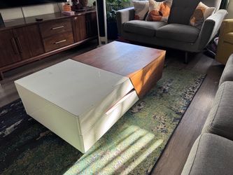 Two-Tone Coffee Table with Storage Drawer