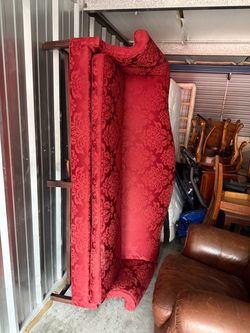 Red Damask Fabric Drape Panel