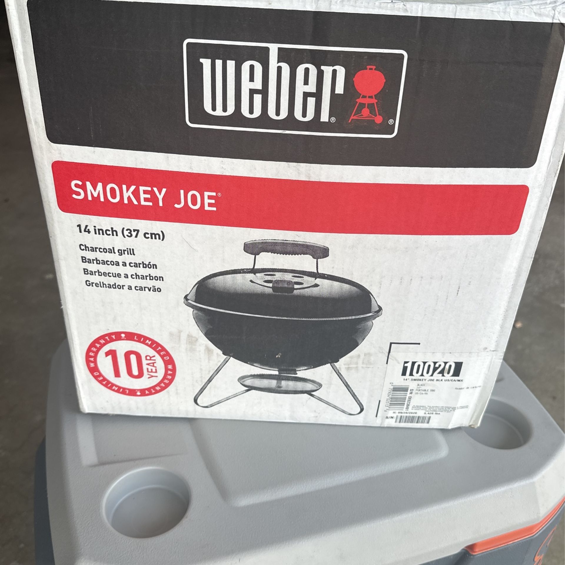 WEBER 14" SMOKEY JOE CHARCOAL GRILL PORTABLE BBQ BLACK 10020
