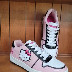 Hello Kitty Sanrio Women's Size 10 Pink White Cute Casual Court Sneakers