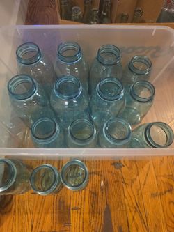 Vintage Blue Mason Jars