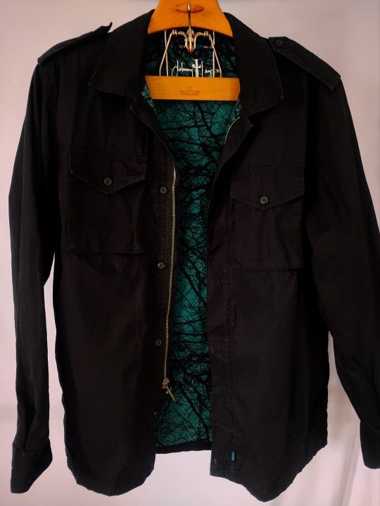 VINTAGE Vans Johnny Layton Canvas Bomber Jacket XL Black Skate Hellhammer Patch