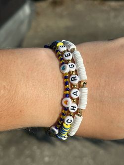 Chargers Beaded Bracelet Stack Set