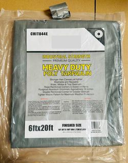 Heavy Duty Waterproof Poly Tarp 20 ft x 6 ft – Outdoor Cover