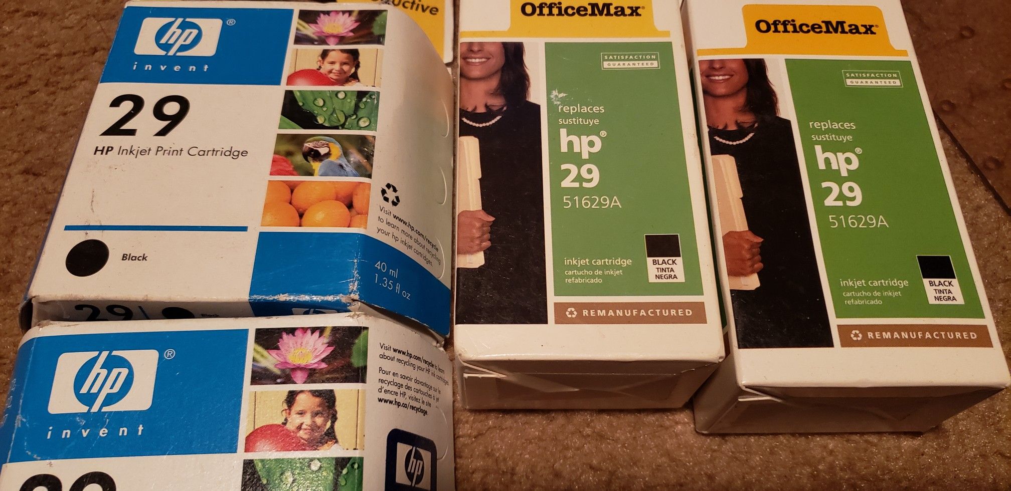 10 HP Misc Printer Ink color and black