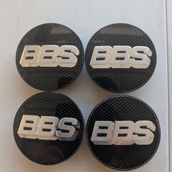 Authentic BBS Carbon Fiber/Silver Center Caps Used