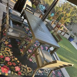 Table and Six Chairs with Cushions