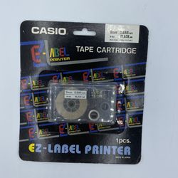 EZ Label Printer Tape Cartridge Casio - 9mm Clear Tape Black Ink 