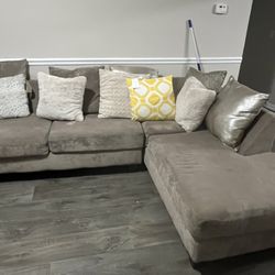 Tan L Shaped Sectional 