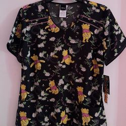 Scrub Top / Disney Winnie The Pooh / Brand New W Tags / Size M