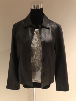 INC international concepts Petite Women’s Size S Black Leather jacket $299