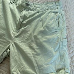 Obey Men's mint green carpenter utility shorts size 38