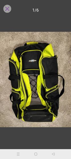 Large Wheeled Duffel Bag / Suitcase ( fluorescent yellow/green & black - $35
