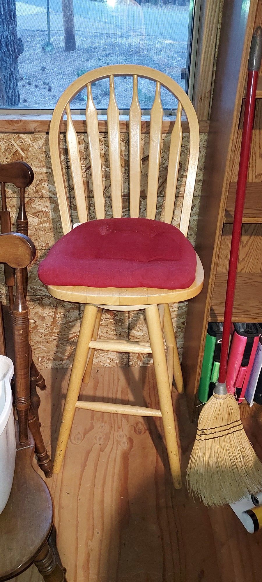 Wooden Swivel Bar Chair