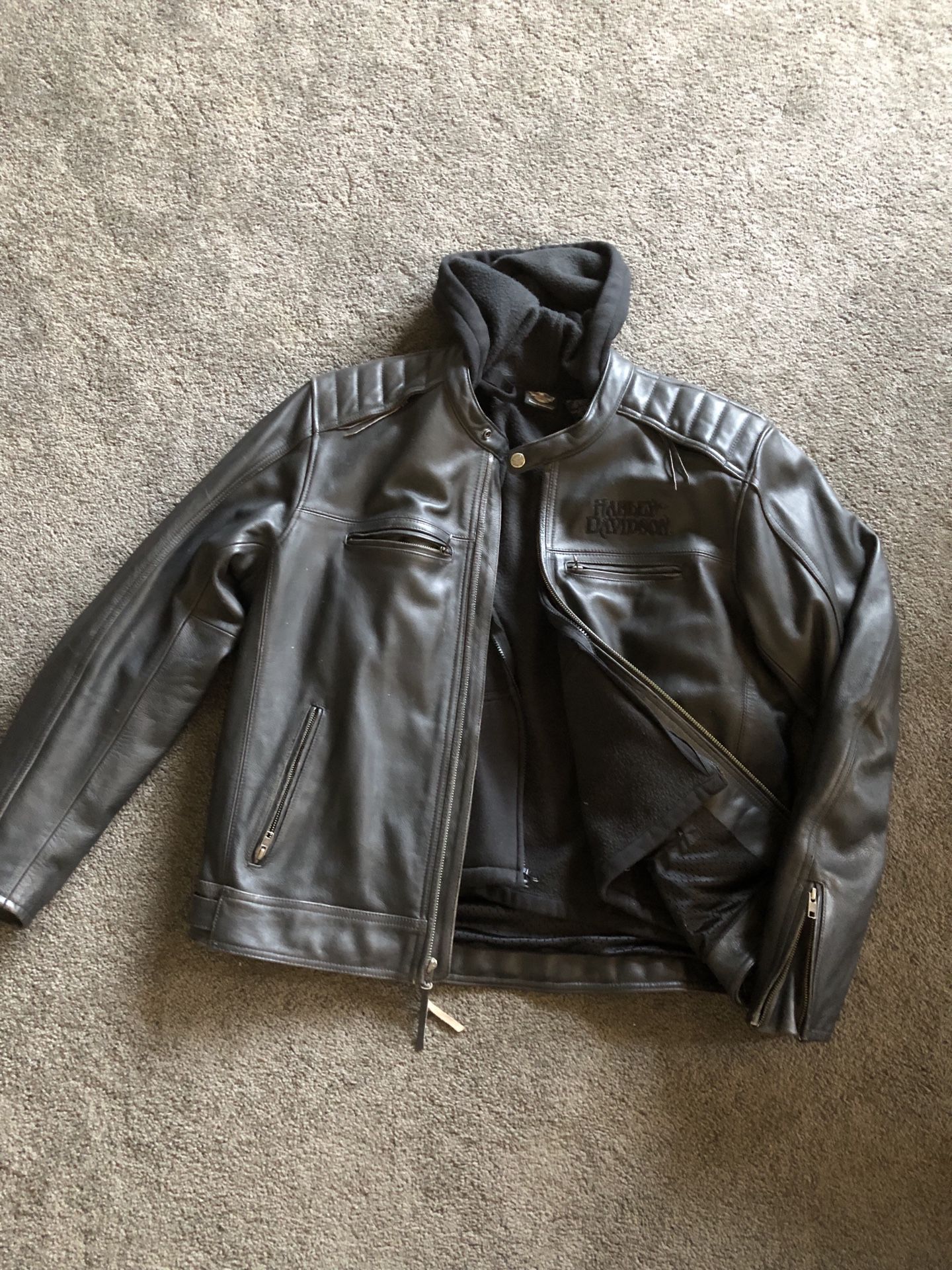 Men’s XL Leather Harley Davidson Skull riding jacket