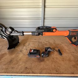 BLACK+DECKER 20V MAX Cordless Battery Powered String Trimmer Kit with (1)  1.5Ah Batterie & Charger for Sale in Bakersfield, CA - OfferUp